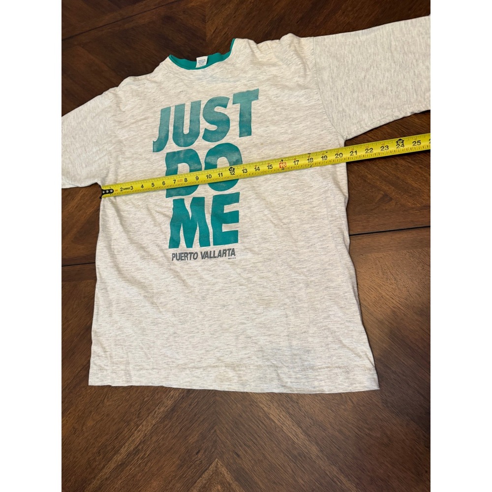 Vintage Dolfin Puerto Vallarta Just Do Me Graphic T-Shirt Gray Teal Large - Picture 6 of 6